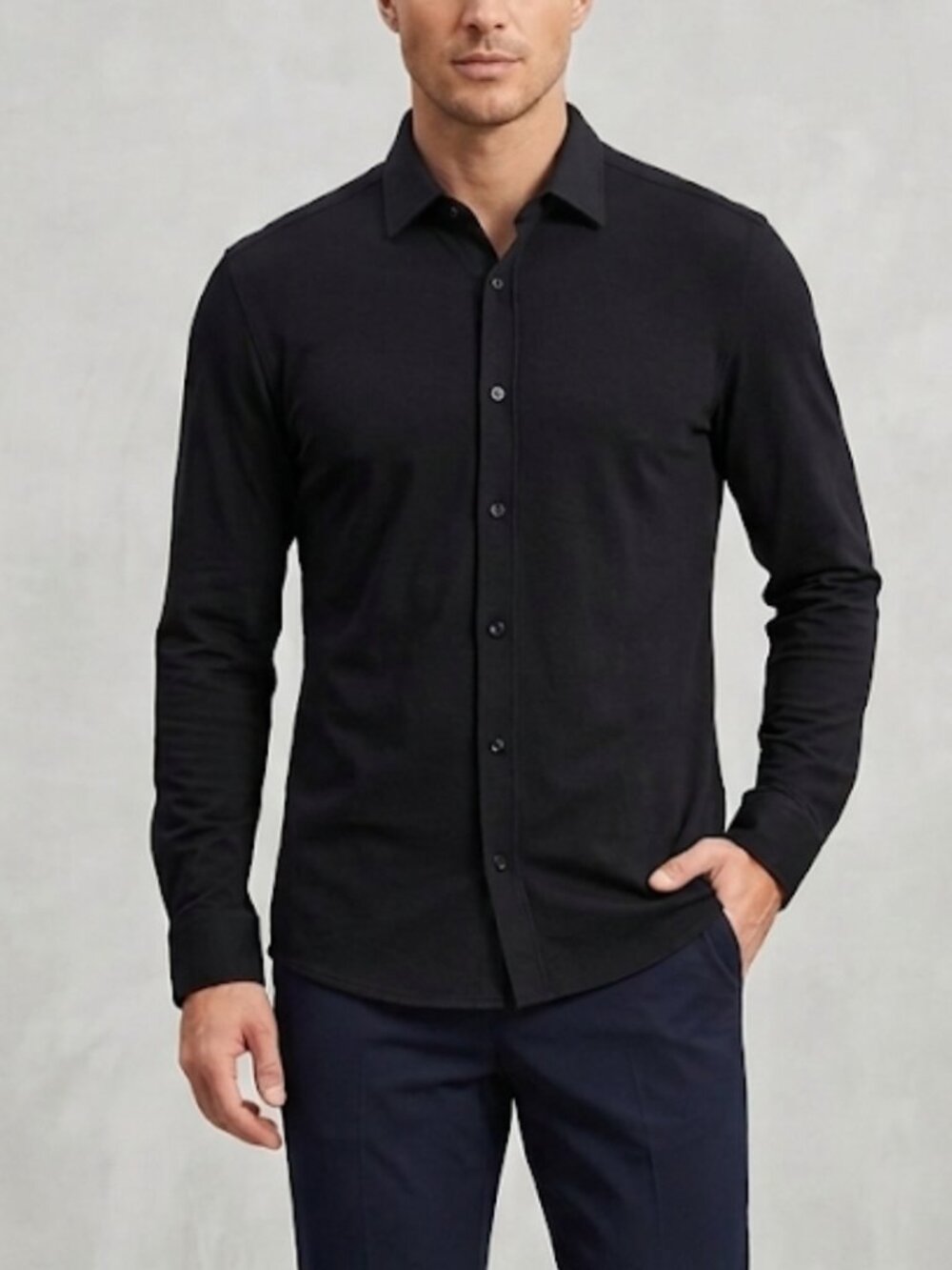 BOSS Hugo Boss Black Roan Spread Button Dress Shirt Long Sleeve Mens Size M NWT